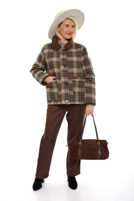 Brūnas krāsas sieviešu bikses ar jostiņu NC