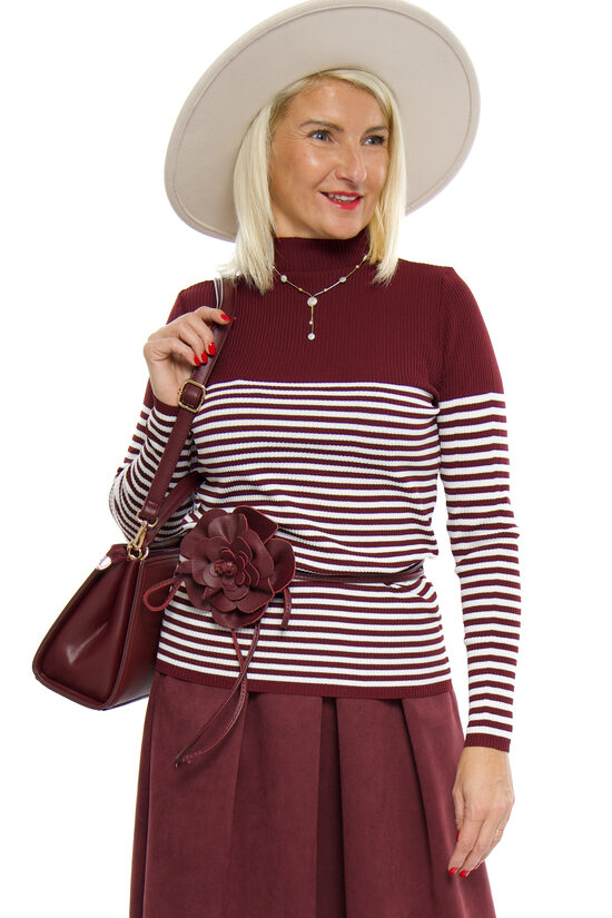 Strīpains vilnas džemperis-bītlene Latynka