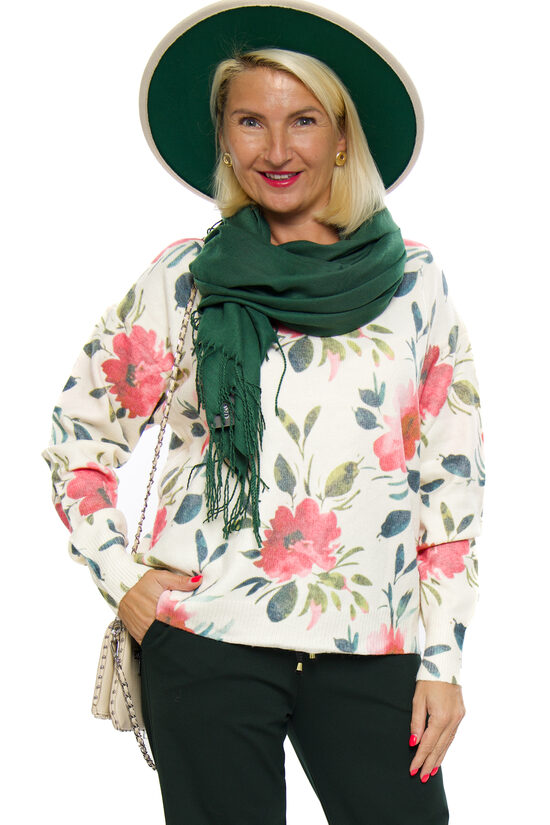 Sieviešu džemperis ar ziedu rakstu M.B.21