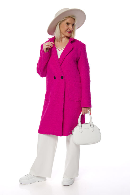 Fuksijas krāsas viegls plānais sieviešu mētelis Chiaretta