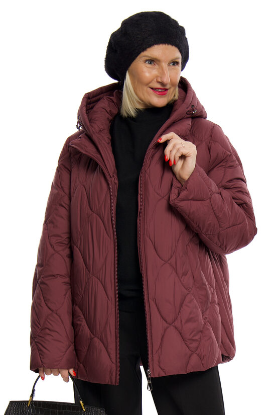 Plūmes krāsas rudens-ziemas sieviešu virsjaka EAST OCEAN