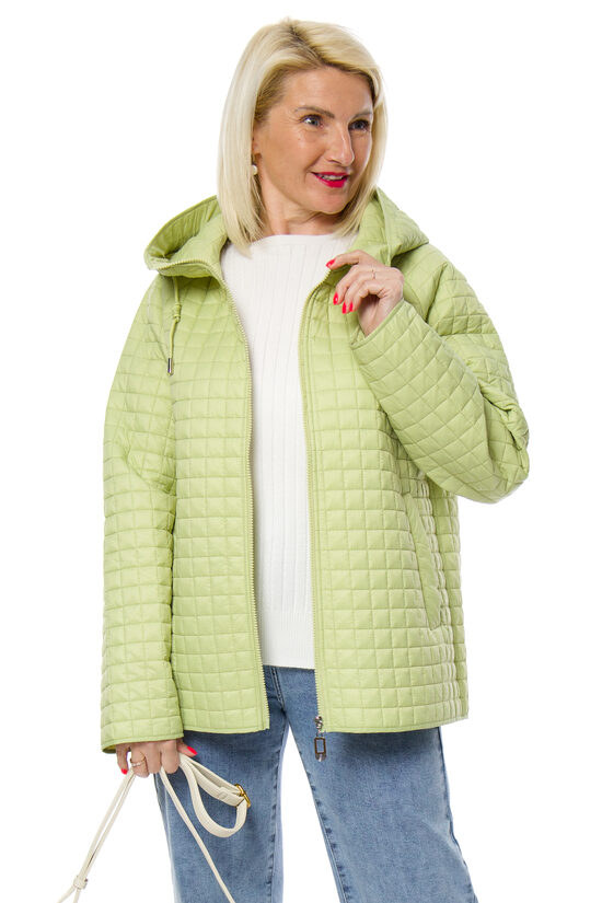 Gaiši zaļa plānā sieviešu virsjaka ar kapuci EAST OCEAN