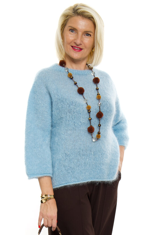 Gaiši zilas krāsas kidmohēras džemperis MAGLIFICO TOSCANA 39