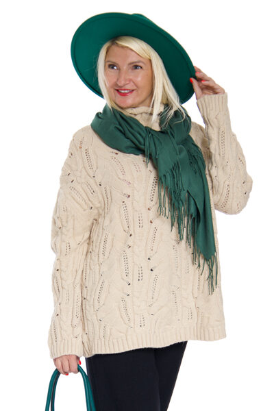 Bēšas krāsas adīts sieviešu džemperis Jean Louis Francoise