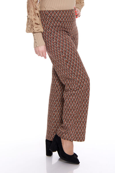 Brūnas garās auduma sieviešu bikses Italy Moda