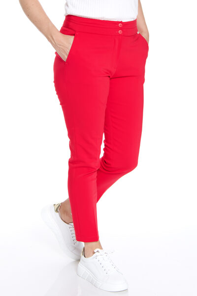 Sarkanas garās bikses ar sāna kabatām Justyna