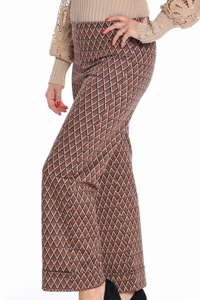 Brūnas krāsas auduma sieviešu bikses Italy Moda