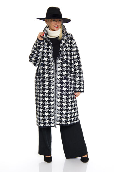 Alpaka sieviešu mētelis ar kabatām E-Woman