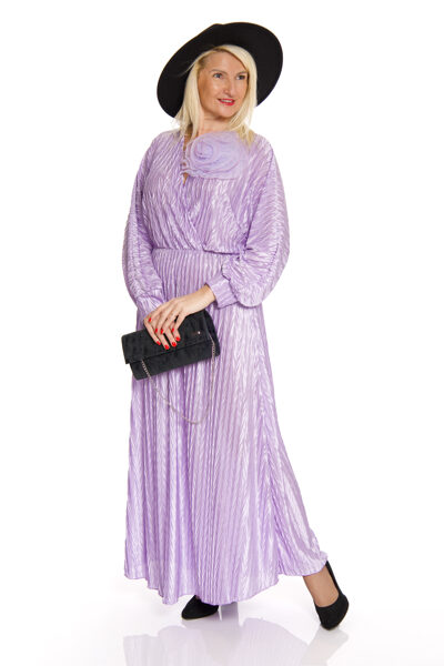 Violetas krāsas kleita ar v-veida izgriezumu Italy Moda