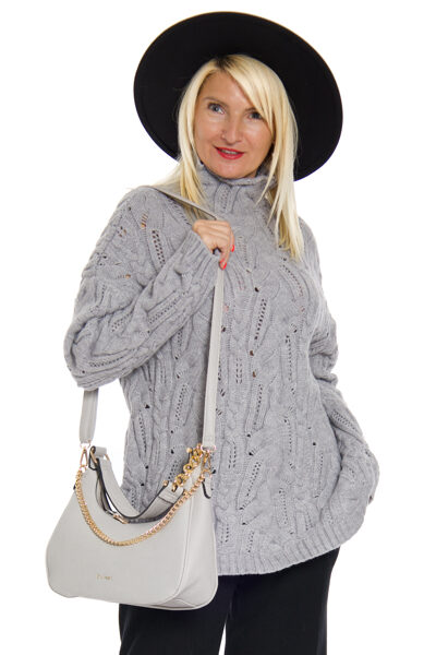 Pelēks adīts sieviešu džemperis Jean Louis Francoise