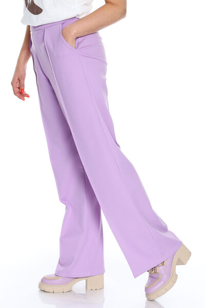 Violetas platās sieviešu bikses ar kabatām Dam-Miel