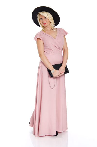 Pūderkrāsas garā kleita ar šķēlumu Koan