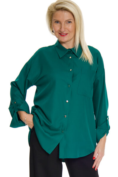 Zaļa blūze ar kabatu Dora