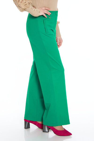 Zaļas platās sieviešu bikses Elgo